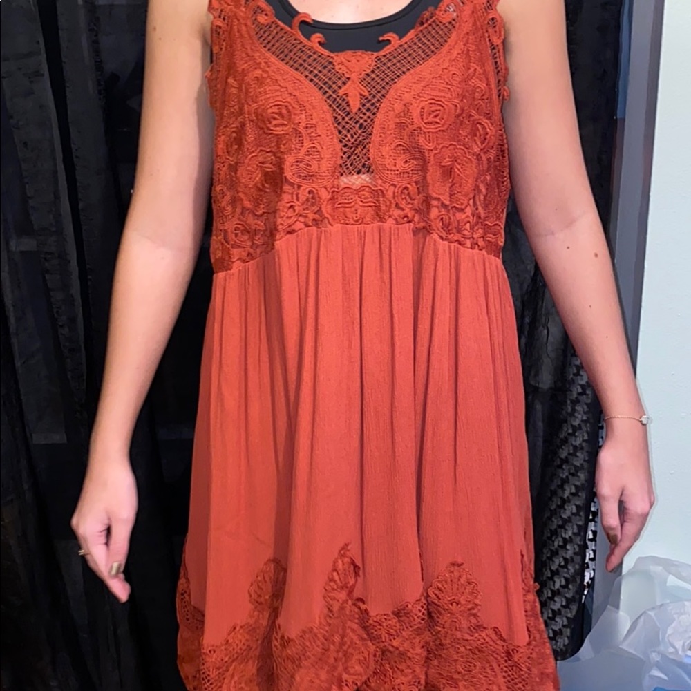 Rust Tank Dress with adjustable straps